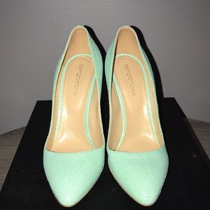 Sergio Rossi Mint green pumps.